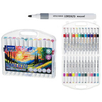 Маркеры для скетчинга акриловые (Mazari) Lorenzo 24 цвета пулевидные наконечники пластиковая упаковка арт.M-15215-24