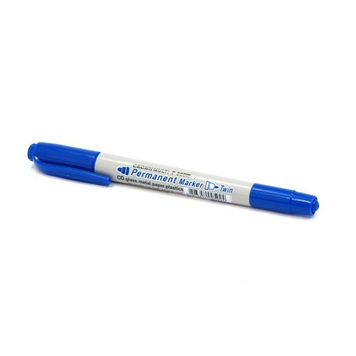 Маркер перманентный Crown MULTI MARKER круглый 2-1мм двусторонний синий арт.Р-800W