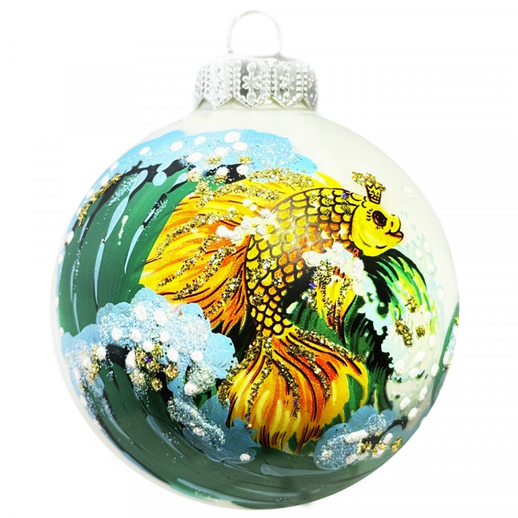 Шар стекло 08см "Золотая рыбка" п/у арт.КУ-80-244053