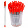 Ручка шариковая  прозрачный корпус  (СТАММ) ВЕГА 0,7мм красная арт.РШ110 (стерж 152мм)