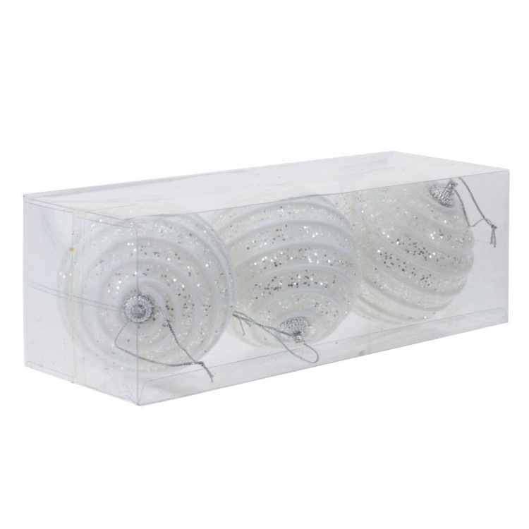 Набор шаров 08см 03шт/наб. "Снежный" цв.белый арт.762018