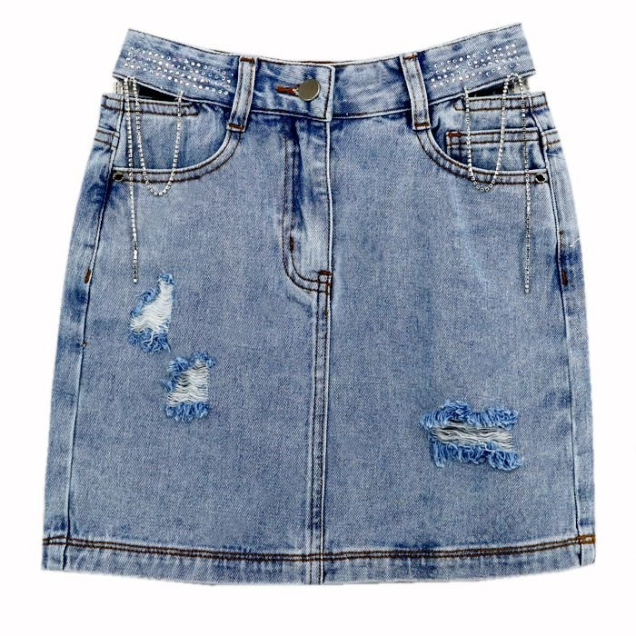 яяяЮбка для девочки арт.Делорас 20644 размер 40/152 цвет джинс