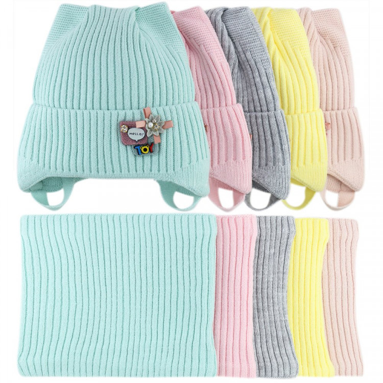 Комплект зимняя для девочки (Полярик) арт.M-02-59 размер 50-54 (шапка+снуд) цвет в ассортименте