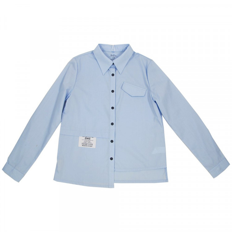 Блузка для девочки (Делорас) длинный рукав цвет голубой арт.C63664 размерный ряд 34/134-46/170