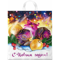 Пакет ПВД с ручкой петля "Декабрь" НГ 38*42+6см 40мкм арт.ПТЛ00166