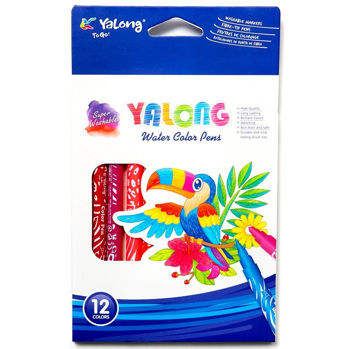 Фломастеры (YALONG) Parrot 12 цветов двухсторонние арт.YL875131-12