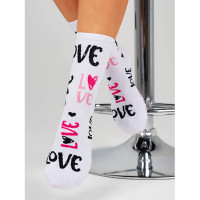 Носки женские арт.С2205 размер 23-25 хлопок72% полиамид 21% эластан 4% ПП 3% цвет белый (Красная ветка)