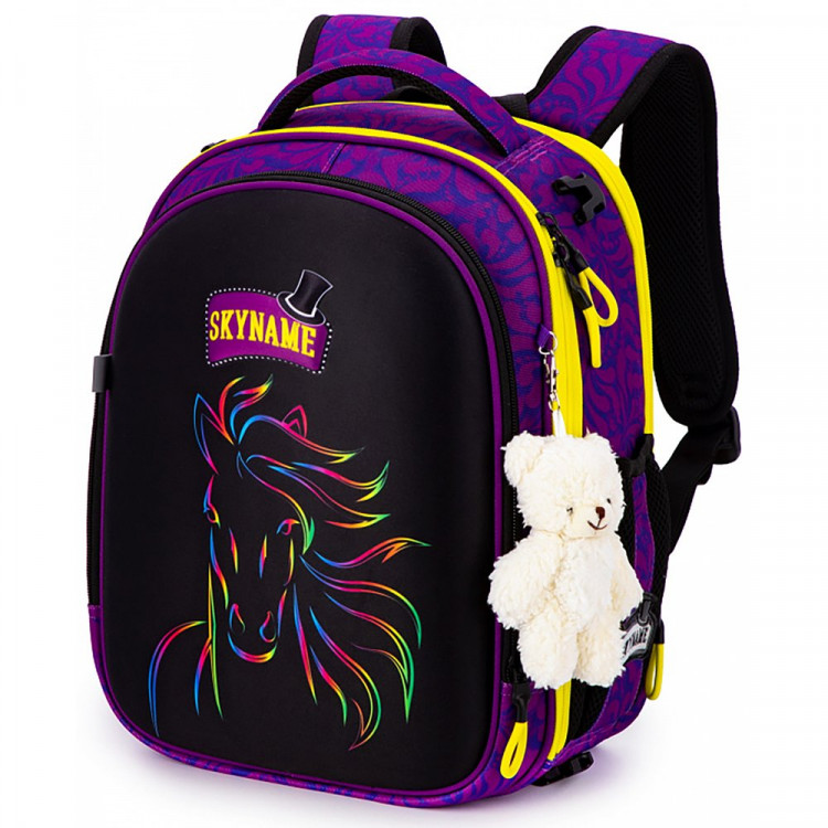Ранец для девочки школьный (SkyName) + брелок + сумка для сменной обуви 29х18х37см арт.R4-424-M