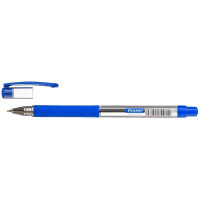 Ручка шариковая  прозрачный корпус  резиновый упор (PIANO) синяя/масляная/игла арт.РТ-350-12