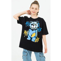Футболка для девочки арт. DMB 7503 размер 36/140-44/164 цвет черный