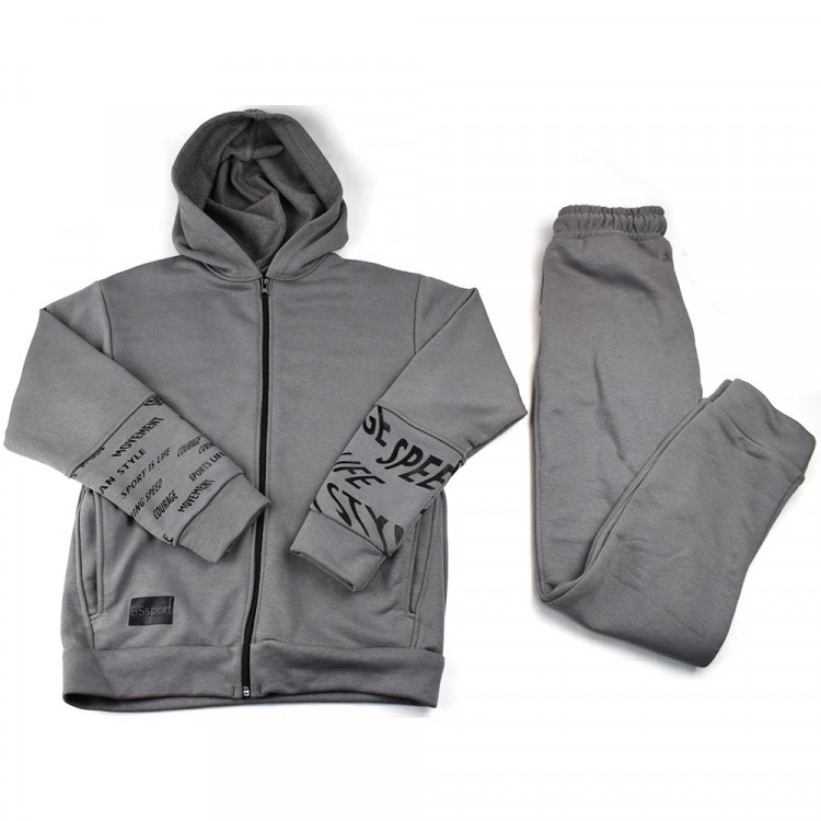 Костюм спортивный для мальчика арт.2327-72/2330-72 размер 38/146-44/164 трикотажный цвет серый