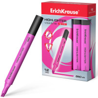 Маркер флуорисцентный ErichKrause  Visioline V-17 0,6-4,5мм скош. розовый арт.56702 (Ст.12)