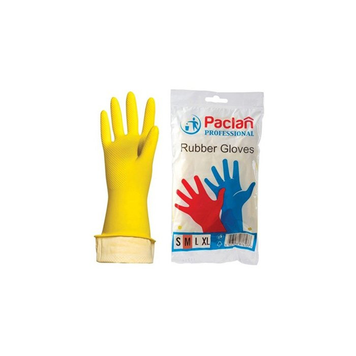 Перчатки хозяйственные латексные Paclan Professional размер М (средний)