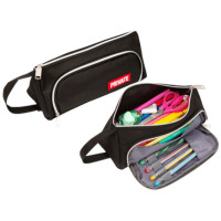 Пенал-косметичка 1 отделение (deVente) Private объемный карман черный арт.7026221