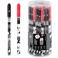 Ручка гелевая ПИШИ-СТИРАЙ (Феникс) Черно-белые коты синяя 0,5мм арт.69502 (Ст.30)