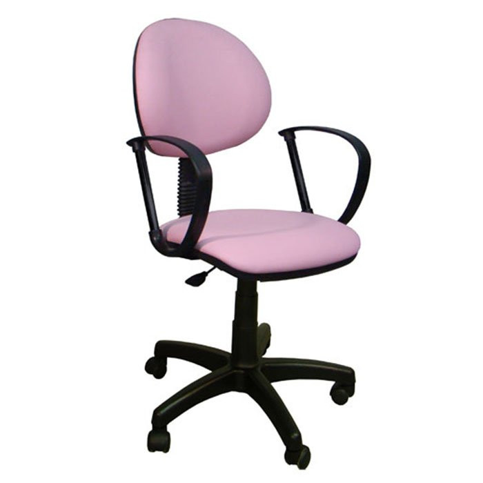Кресло для оператора пластик/кожзам Роза розовое (К-3)