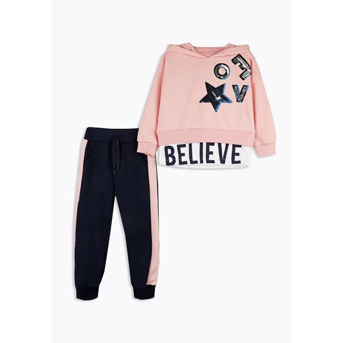 яяяКостюм спортивный для девочки арт.DMB 3943 размер 30/122 трикотажный цвет розовый персик