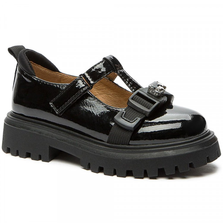 Туфли для девочки (BETSY) черные верх-искусственная кожа лак подкладка-натуральная кожа размерный ряд 30-35 артикул 938410/04-01
