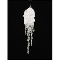 Украшение декор.подвеска "Сосулька объёмная" 21,3см прозрачная арт.94868