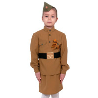 Костюм Д Солдаточка (гимнастерка,юбка,пилотка,ремень, бант) р.140-146 арт.5099.2-XL