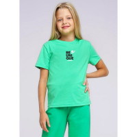 Футболка для девочки артикул CLE 846267/70кд_п размер 34/134-42/158 цвет зеленый