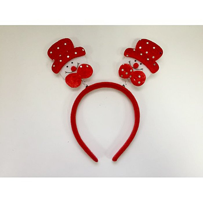 Ободок "Снеговик в красной шляпе" арт.78611