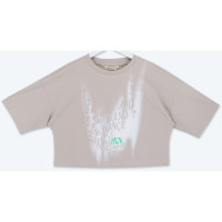 Футболка для девочки арт.Deloras 22615 размерный ряд 34/134- 44/164 цвет серо-бежевый