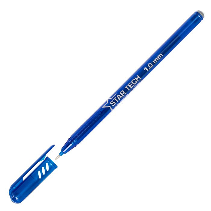 Ручка шариковая не прозрачный корус (Pensan) STAR TECH синяя/масло/игла, 1,0мм арт.2260/12BLUE (Ст.12)