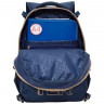 Рюкзак для мальчика школьный (GRIZZLY) + мешок арт RB-158-1/2 синий 28х39х17см