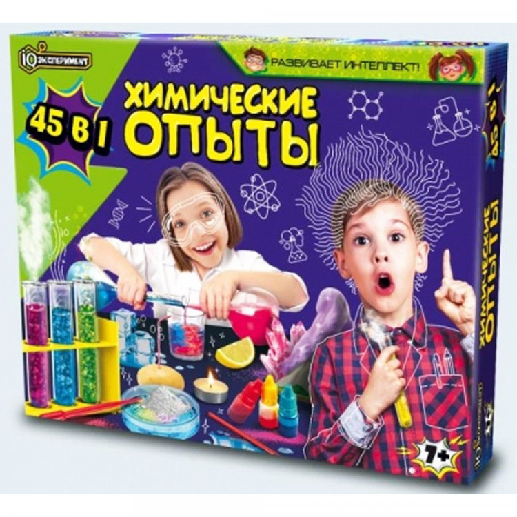 Набор для проведения опытов (IQ эксперимент) 45 в 1 арт.TG02-EX45-RU