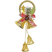 Украшение декор.подвеска пластик "Колокольчики. Волшебный звон" 30см цв.золото арт.196-0689