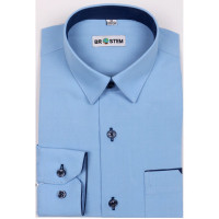 Сорочка детская приталенная длинный рукав размерный ряд 29/116-122-36/158-164 цвет голубой Brostem арт.ZHX003-9d**