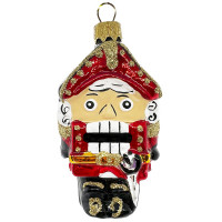 Украшение декоративное стекло 09см "Щелкунчик сказочный" черный п/у арт.ФУ-526/3