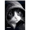 Блокнот А6 мягкая обложка на гребне 40 листов Prof-Press Коты в чёрно-белом ассорти арт.Б40-0761
