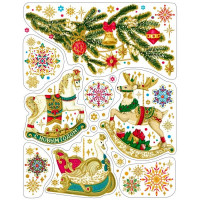 Украшение-наклейка на окно "Лошадки и лебедь" 30*38см арт.85332