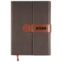 Ежедневник А5 2026 к/з deVENTE "Tudor" коричневый, 168л, 2 ляссе арт.2232631