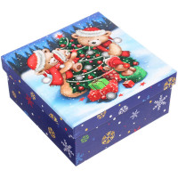 Коробка подарочная 15,5*15,5*7,5см "Украшаем ёлку" арт.775-0912