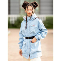 Парка-ветровка осенняя для девочки (БАТИК) артикул  532-23в-1 Валенсия размерный ряд 34/134-42/158 цвет голубой