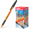 Ручка шариковая не прозрачный корпус резиновый упор (ErichKrause) R-301 Orange черный, 0,7мм арт.39533 (Ст.50)