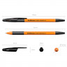 Ручка шариковая не прозрачный корпус резиновый упор (ErichKrause) R-301 Orange черный, 0,7мм арт.39533 (Ст.50)