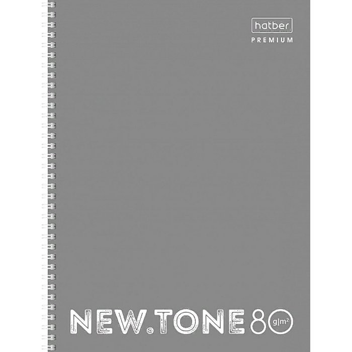 Тетрадь А4 линия 80листов на гребне (Hatber) NEWtone PASTEL Серый жемчуг арт 80Т4лA2гр_05054