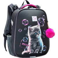 Ранец для девочек школьный (Stavia) Котенок с мыльными пузырями мультиколор 30х38х16 см арт.82288Б