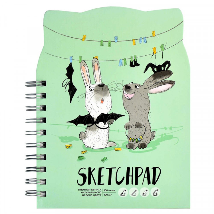 Блокнот-скетчпад А5 на гребне 100 листов Феникс Два друга 100 г/м?  арт.61217