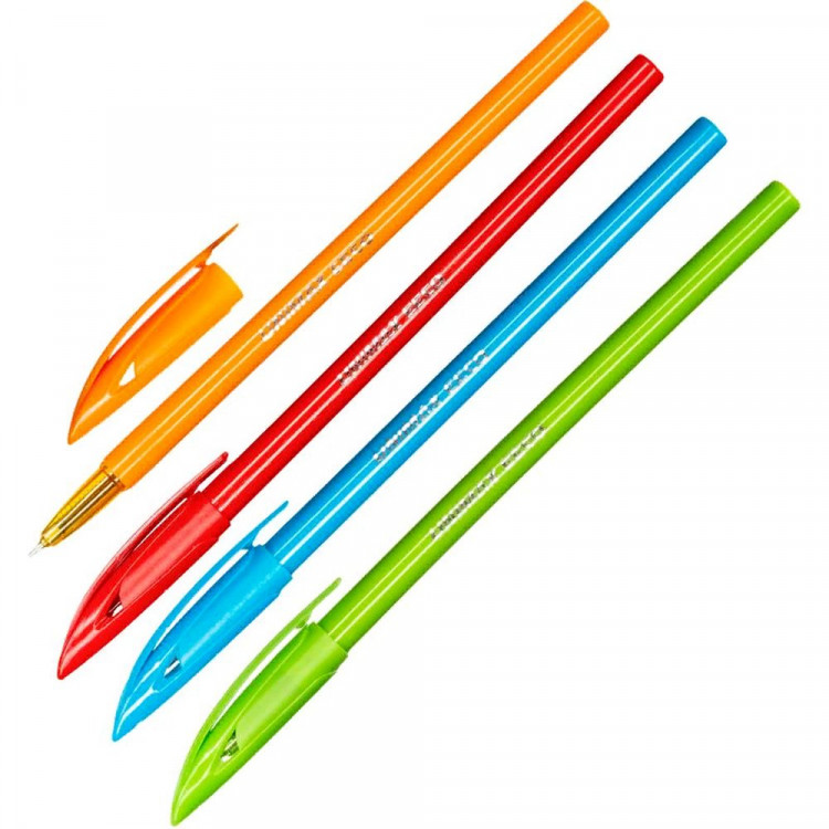 Ручка шариковая не прозрачный корпус (Unimax) EECO, ассорти, синий, 0,7мм, игла, масло арт.722464 (Ст.)