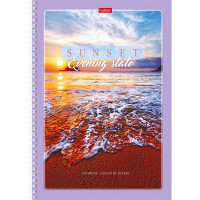 Тетрадь А4 клетка 80 листов на гребне (Hatber) Закаты перфорация для подшивки ассорти арт 80Т4В1гр