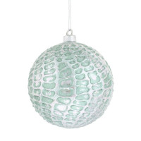 Шар пластик 10см "Черепаховый гребень" серебро арт.741327