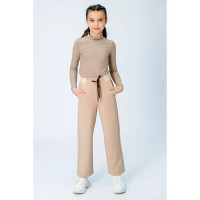 Брюки для девочки артикул Deloras 22294 цвет бежевый