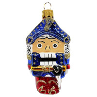 Украшение декоративное стекло 09см "Щелкунчик сказочный" синий арт.Ф526/1