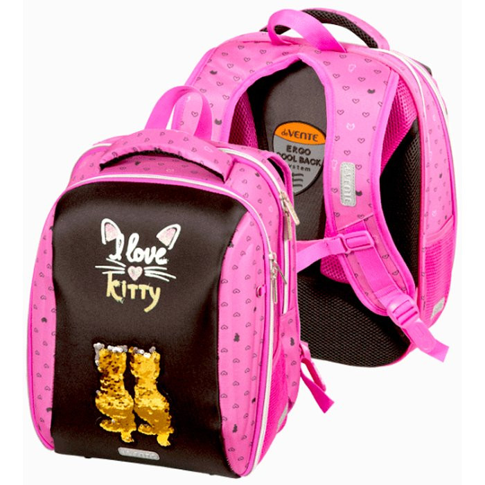 Ранец для девочек школьный (deVENTE) Cool  Love Kitty 39x30x19см арт 7033028