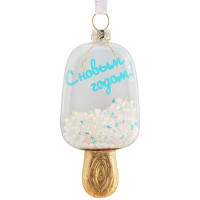 Украшение декоративное "Мороженое" 10см цв.золото,голубой арт.93356